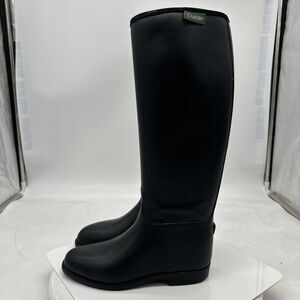 Dublin Sz  35 / 4.5 Black Rubber Rain Boots Lined